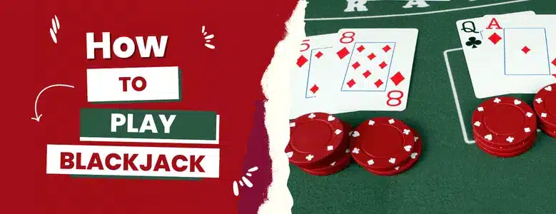 Blackjack table with cards and chips